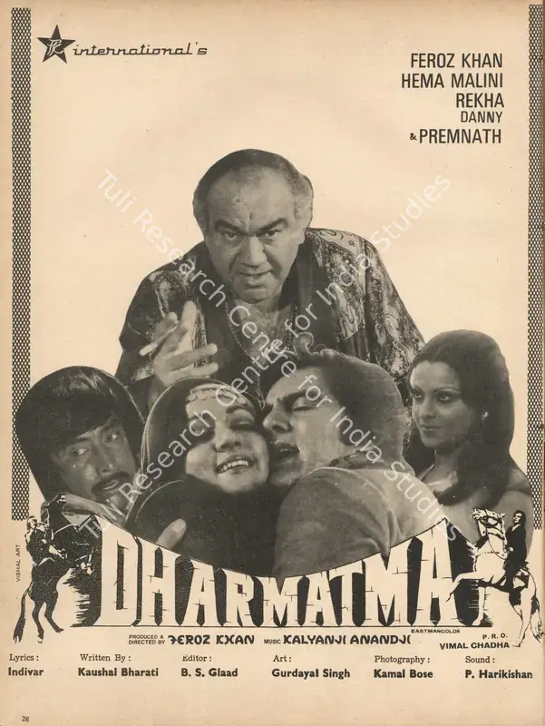 Khan, Feroz (Producer), Dharmatma, 1975 | Advertisement