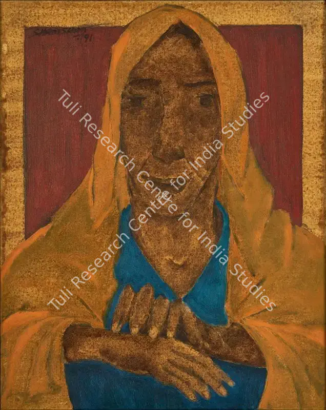 Husain, Shamshad (Artist). Untitled (Woman). Oil on canvas, 1991 | Painting | FineArts | 00545774