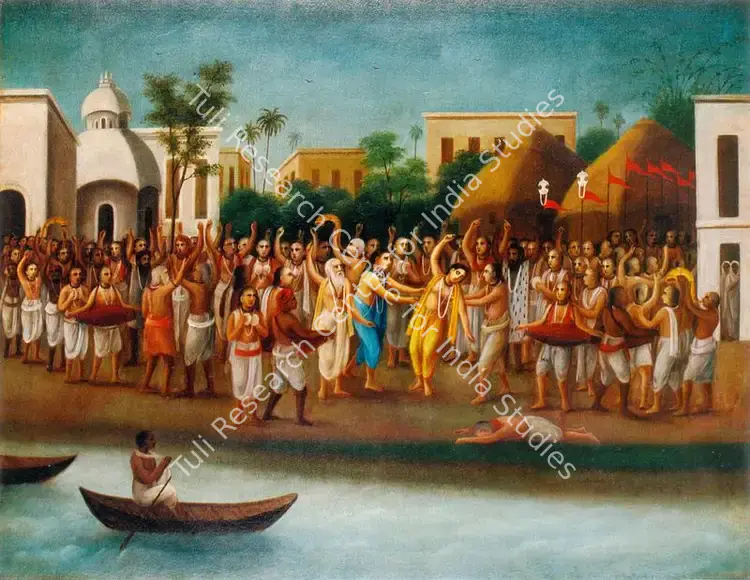 Pal, Motilal (Artist). Chaitanya By The Riverside. Oil on canvas, c.1918-1920 | Painting | FineArts | 00372518