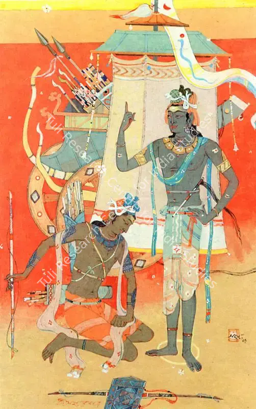 Ghosh, Ajay (Artist). Parhasharthi. Gouache on paper, laid on board, 1991 | Painting  | 00878201