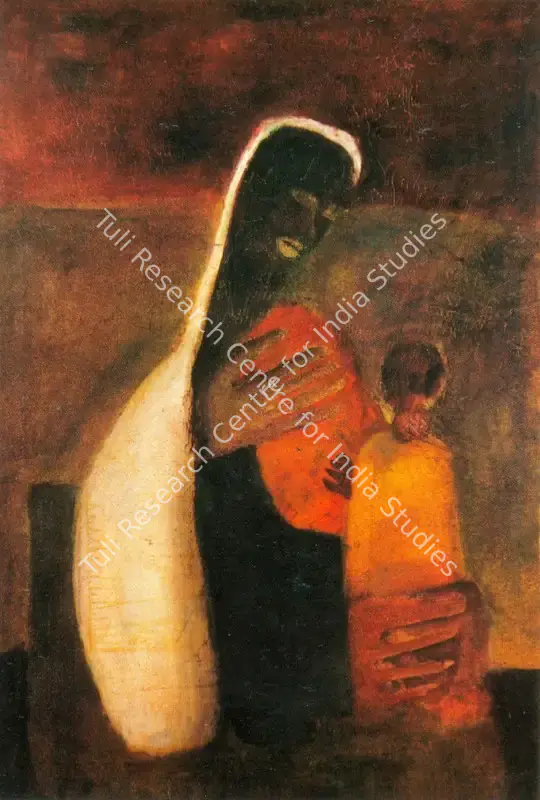 Menon, Anjolie Ela (Artist). Mother And Child. Oil on canvas, 1963 | Painting | FineArts | 00373999
