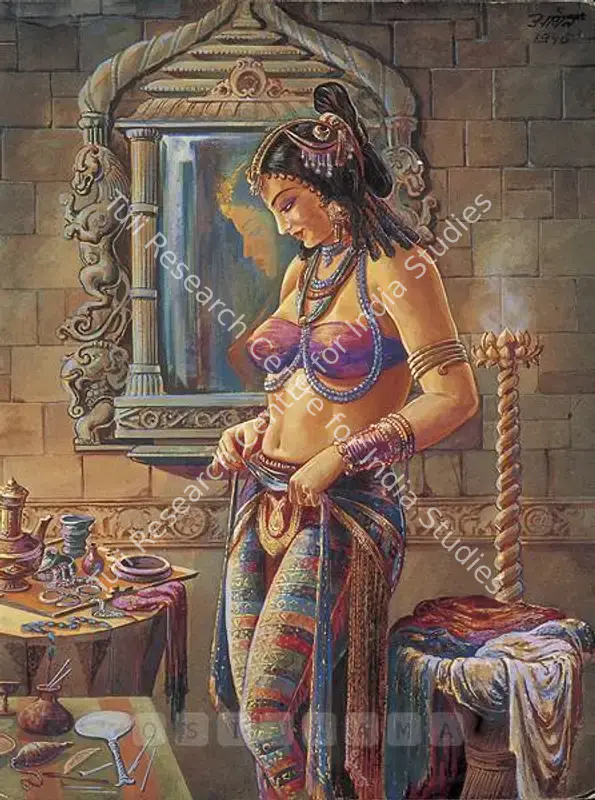 Aryan, K.C. (Artist). Women Dressing. Watercolour on paper, 1945 | Painting | FineArts | 00599872