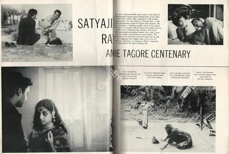 Satyajit Ray and Tagore Centenary. 30(2), p. 3. London: Sight & Sound, Spring 1961 | Essay | CinemaEducation | 00731605
