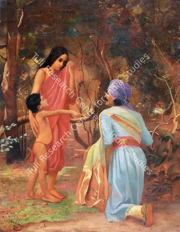 Varma, Rama (Artist). Shakuntala, Bharat And Dushyant. Oil on canvas, 1918 | Painting | FineArts | 00645904
