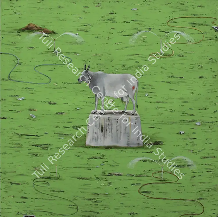 Bal, Alok (Artist). Sacred Cow. Acrylic and emulsion on canvas, 2006 | Painting | FineArts | 0023480