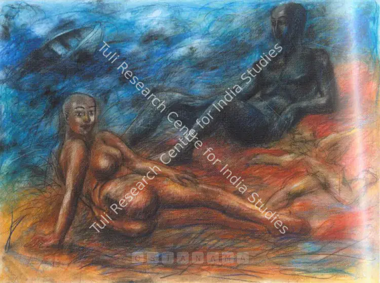 Mistry, Dhruva (Artist). Dialogue-1. Graphite and pastel on paper, 1983 | Graphic Art | FineArts | 00599032
