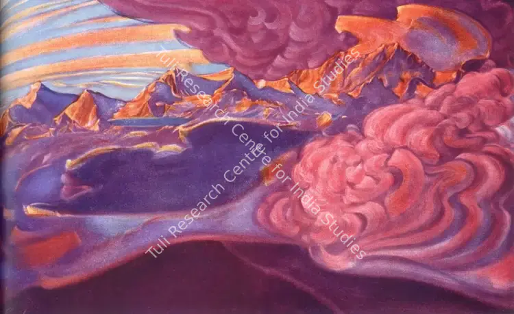 Roerich, Svetoslav (Artist). Sunset in the Himalayas. n.d. | Marg, December 2022 - March 2023 | Painting | FineArts | 00675424