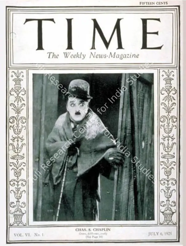 Hadden, Briton (Editor). Charlie Chaplin on TIME magazine's cover, 6 July 1925 | Magazine | CinemaEducation | 00442041