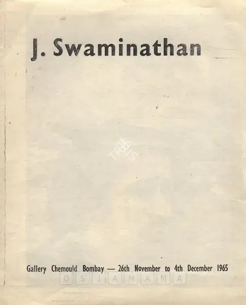 Swaminathan, J. (Artist). J. Swaminathan, 1968 | Solo Exhibition Catalogue | 00882834