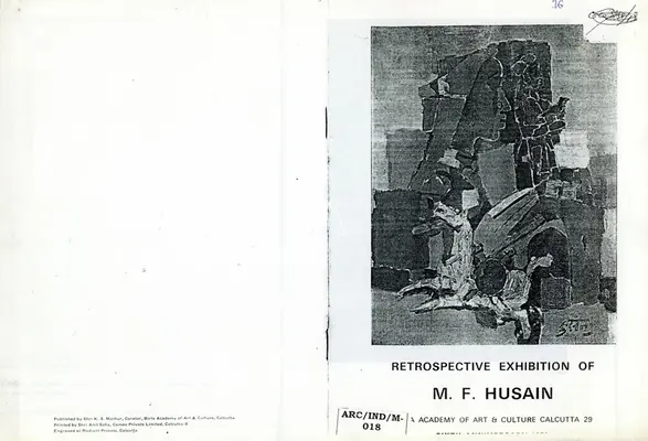 Husain, M.F. (Artist) and K.S. Mathur (Curator). Reterospective Exhibition of M.F. Husain, 1973 | Solo Exhibition Catalogue | 00883149