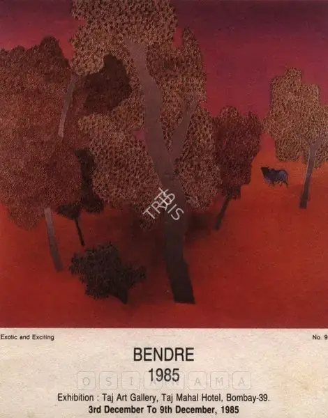Bendre, N.S. (Artist). Bendre '1985, 1985 | Solo Exhibition Invitation | 00858897