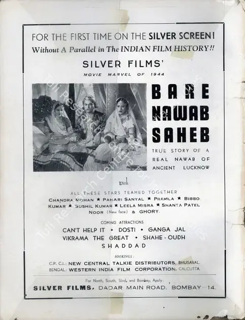Pramila (Producer), Bare Nawab Saheb, 1944 | Advertisement, Filmindia, January 1944 | CinemaEducation | 00858572