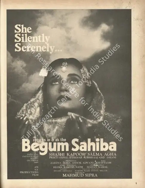 Begum Sahiba, n.d. | Advertisement, Star & Style, 13 October 1983 | CinemaEducation | 00791979