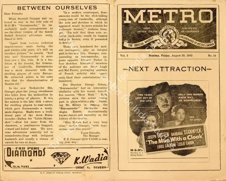 Markle, Fletcher (Director), The Man with a Cloak, 1951 | Handbill | CinemaEducation | 00894032
