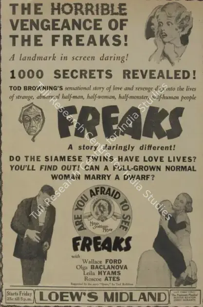 Browning, Tod (Producer), Freaks, 1932 | Film Advertisement | CinemaEducation | 00790594