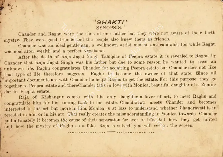 Hassan, S.I. (Director), Shakti, 1948 | Song-Synopsis Booklet | CinemaEducation | 00780156
