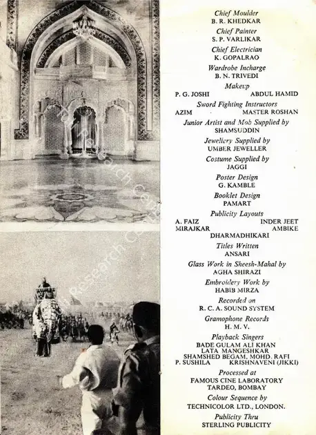 Asif, K. (Producer), Mughal E Azam, 1960 | Song Synopsis Booklet | CinemaEducation | 00798769