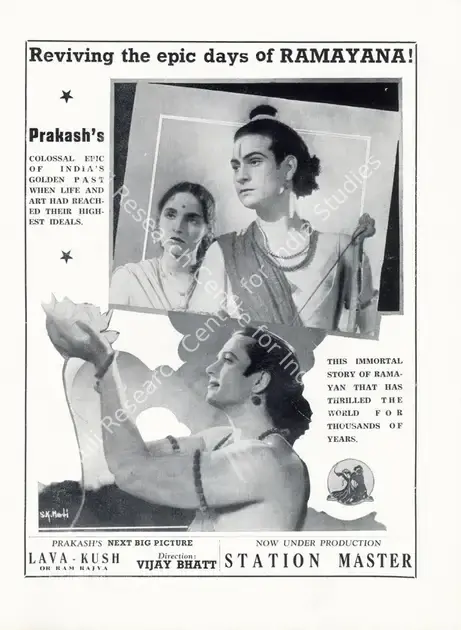 Bhatt, Vijay (Director), Ram Rajya, 1943 | Advertisement, Filmindia, March 1942 | CinemaEducation | 00858450