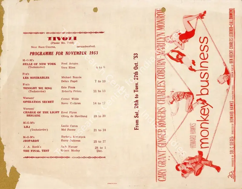 Hawks, Howard (Director), Monkey Business, 1952 | Handbill | CinemaEducation | 00893972