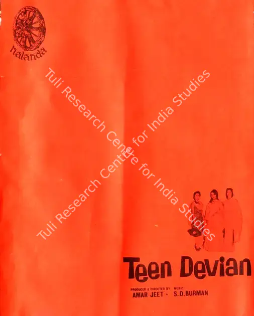 Jeet, Amar (Producer), Teen Devian, 1965 | Song-Synopsis Booklet | CinemaEducation | 00780729