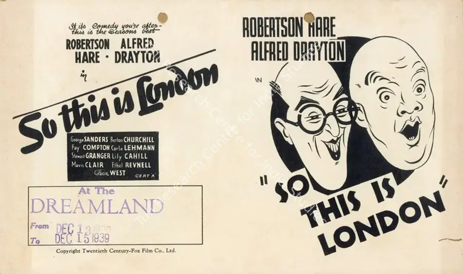 Freeland, Thornton (Director), So This Is London, 1939 | Handbill | CinemaEducation | 00894161
