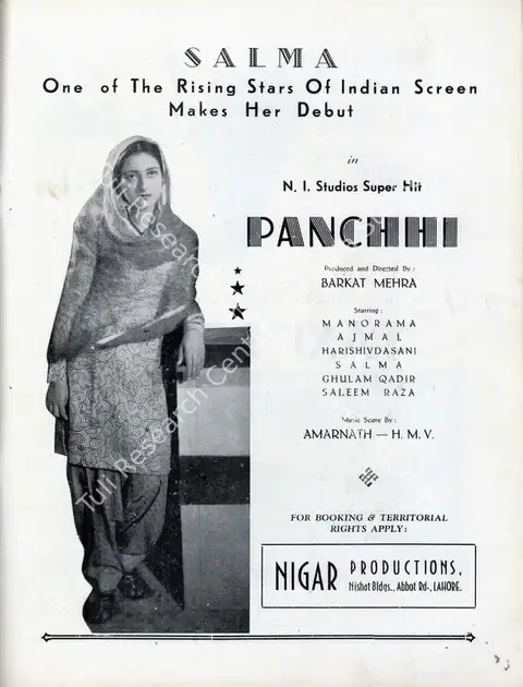 Mehra, Barkat (Director), Panchhi, 1944 | Advertisement, Filmindia, January 1944 | CinemaEducation | 00858595