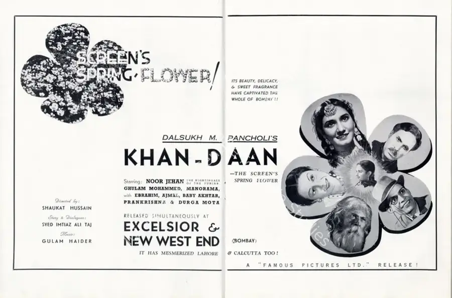 Rizvi, Shaukat Hussain (Director), Khandaan, 1942 | Advertisement, Filmindia, May 1942 | CinemaEducation | 00858458