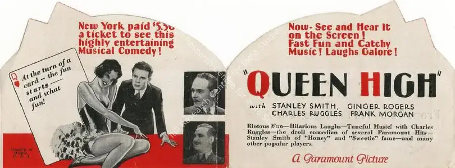Newmeyer, Fred C. (Director), Queen High, 1930 | Handbill | CinemaEducation | 00894327