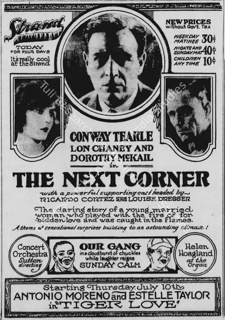 Wood, Sam (Director), The Next Corner, 1924 | Film Advertisement | CinemaEducation | 00761167