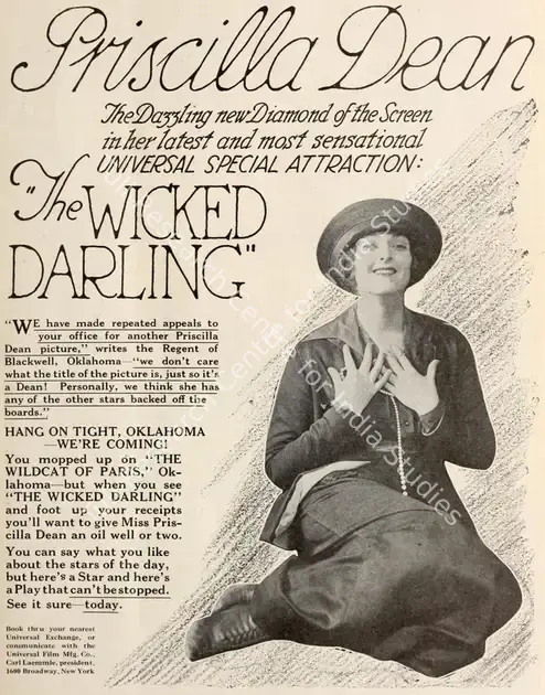 Browning, Tod (Director), The Wicked Darling, 1919 | Film Advertisement | CinemaEducation | 00795136