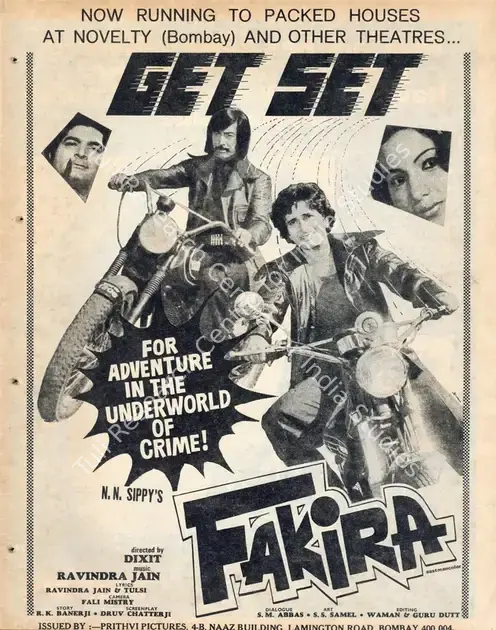 Sippy, N.N. (Producer), Fakira, 1976 | Advertisement, Filmfare, 28 May 1976 | CinemaEducation | 00791570