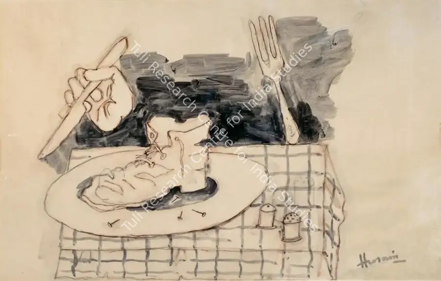 Husain, M. F. (Artist), The Gold Rush, 1925. MF Husain's take on Chaplin's 'The Gold Rush' | Original Artwork | CinemaEducation | 00795007