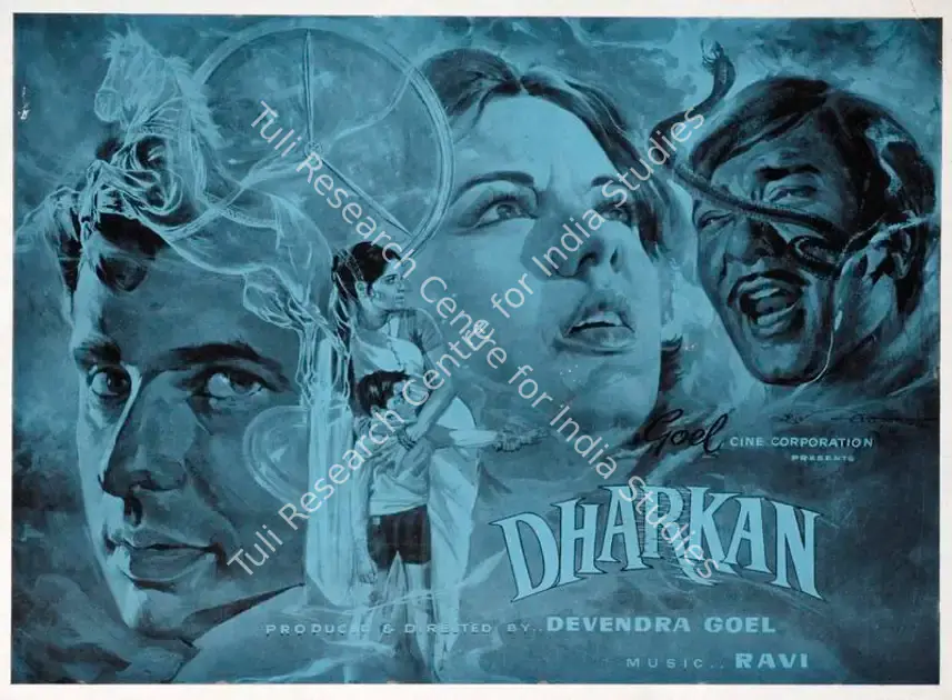 Goel, Devendra (Producer), Dharkan, 1972 | Cyclostyled Lyrics Leaflet | CinemaEducation | 00517002