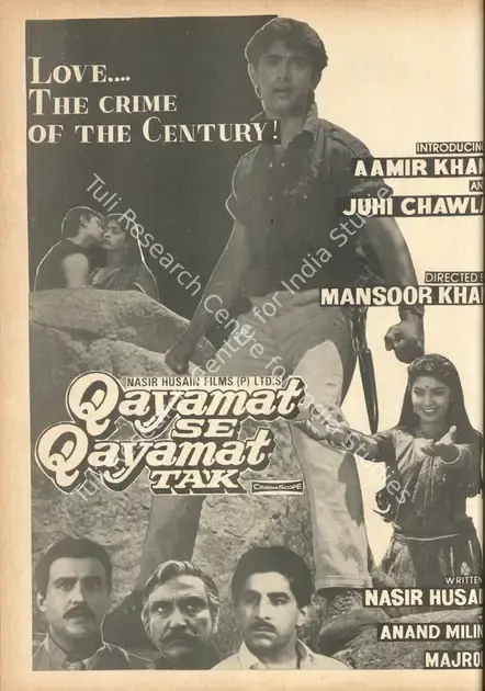 Khan, Mansoor (Director), Qayamat Se Qayamat Tak, 1988 | Advertisement, Filmfare, 01 January 1988 | CinemaEducation | 00791644