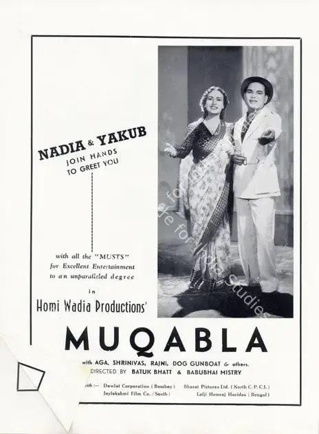 Bhatt, Nanabhai (Director), Muqabla, 1942 | Advertisement, Filmindia, May 1942 | CinemaEducation | 00858459