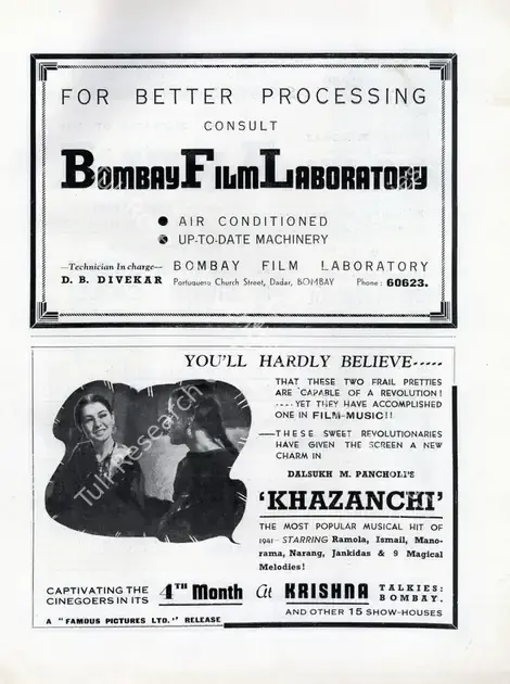 Gidwani, Moti B. (Director), Khazanchi, 1941 | Advertisement, Filmindia, July 1941 | CinemaEducation | 00858522